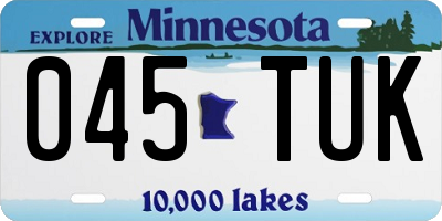 MN license plate 045TUK