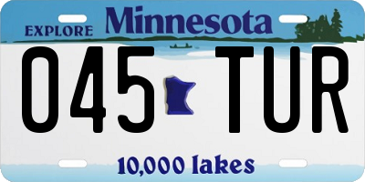 MN license plate 045TUR