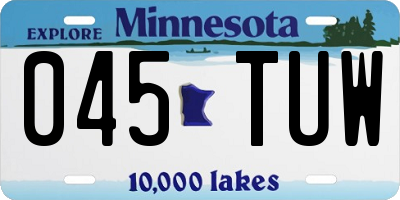MN license plate 045TUW