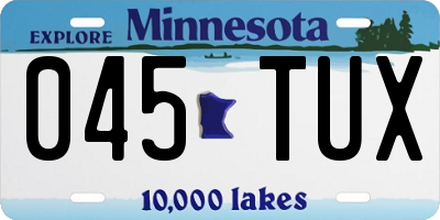 MN license plate 045TUX