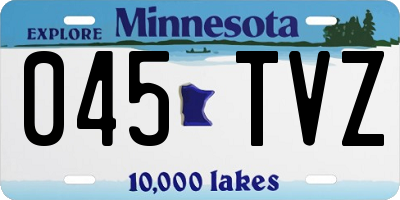 MN license plate 045TVZ