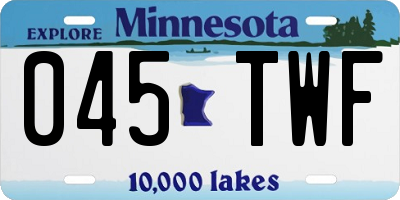 MN license plate 045TWF