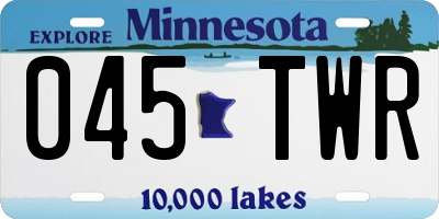 MN license plate 045TWR