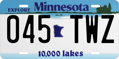 MN license plate 045TWZ