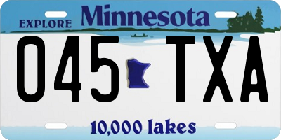 MN license plate 045TXA