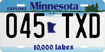 MN license plate 045TXD