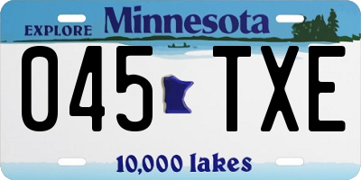 MN license plate 045TXE