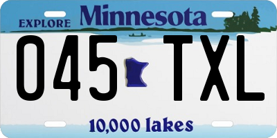 MN license plate 045TXL