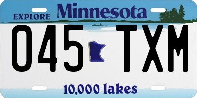 MN license plate 045TXM