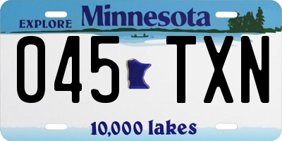 MN license plate 045TXN