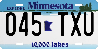 MN license plate 045TXU