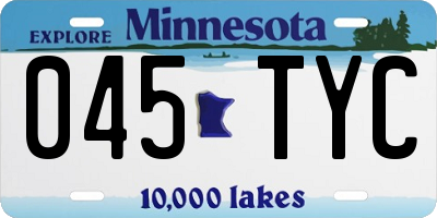 MN license plate 045TYC