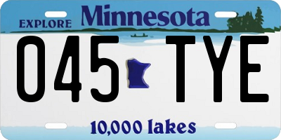 MN license plate 045TYE