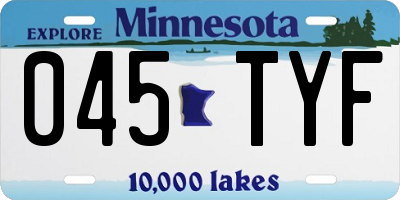 MN license plate 045TYF