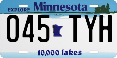 MN license plate 045TYH