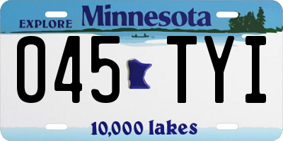 MN license plate 045TYI