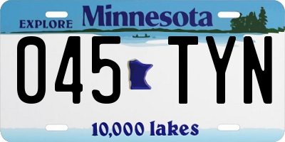 MN license plate 045TYN