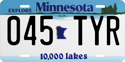 MN license plate 045TYR