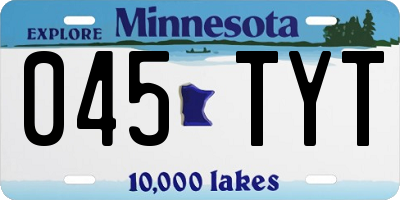 MN license plate 045TYT