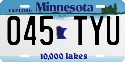 MN license plate 045TYU
