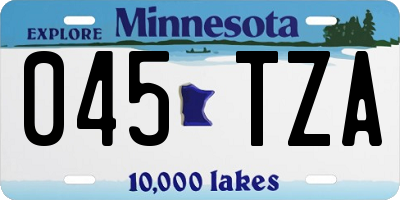 MN license plate 045TZA