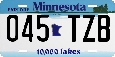 MN license plate 045TZB