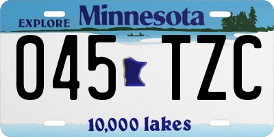 MN license plate 045TZC