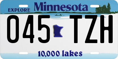 MN license plate 045TZH