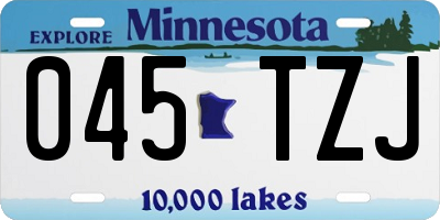 MN license plate 045TZJ
