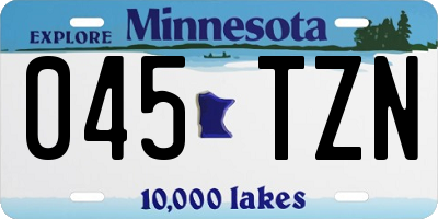 MN license plate 045TZN