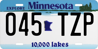 MN license plate 045TZP