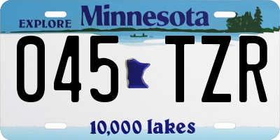 MN license plate 045TZR