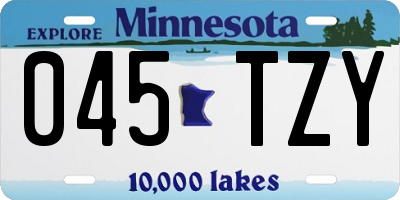 MN license plate 045TZY
