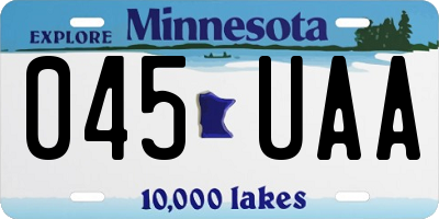 MN license plate 045UAA