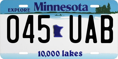 MN license plate 045UAB