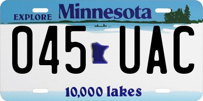 MN license plate 045UAC