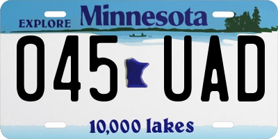 MN license plate 045UAD