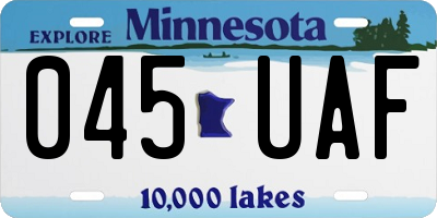 MN license plate 045UAF