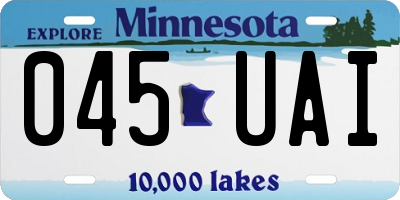MN license plate 045UAI