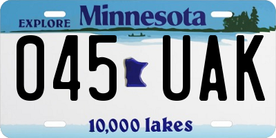 MN license plate 045UAK