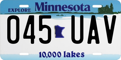 MN license plate 045UAV