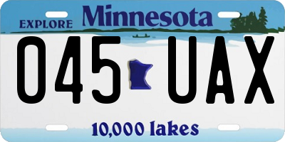 MN license plate 045UAX