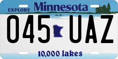 MN license plate 045UAZ
