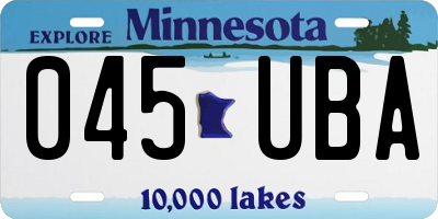 MN license plate 045UBA