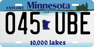 MN license plate 045UBE