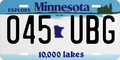 MN license plate 045UBG