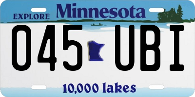 MN license plate 045UBI