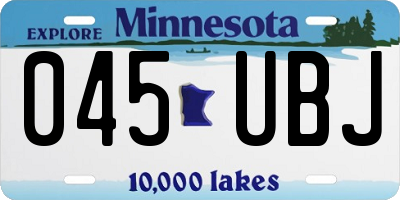 MN license plate 045UBJ