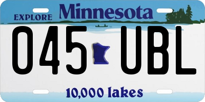 MN license plate 045UBL