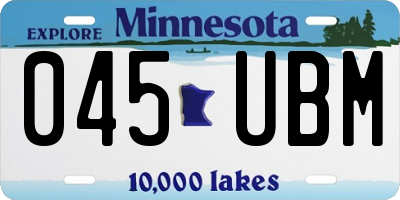 MN license plate 045UBM